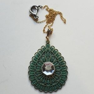 GYPSY MEDALLION patina drop MOONDUST necklace new